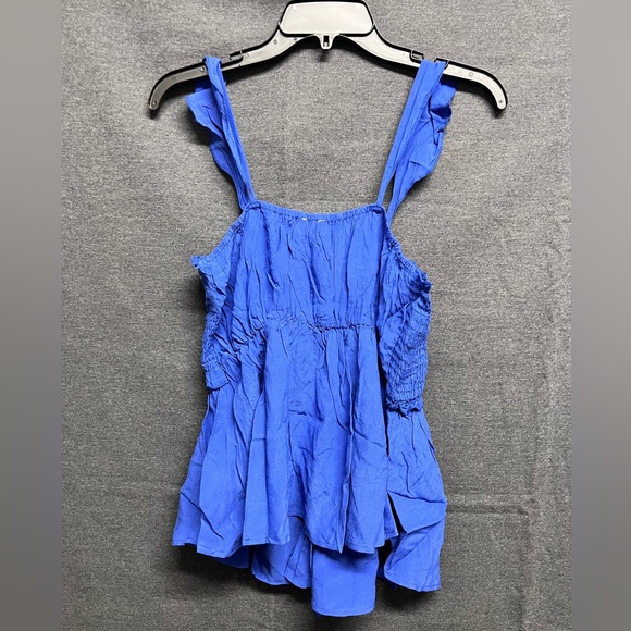 💥3/$15💥NEW - Pink Lily Live Out Your Destiny Smocked Blue Tank - Medium - Picture 6 of 6